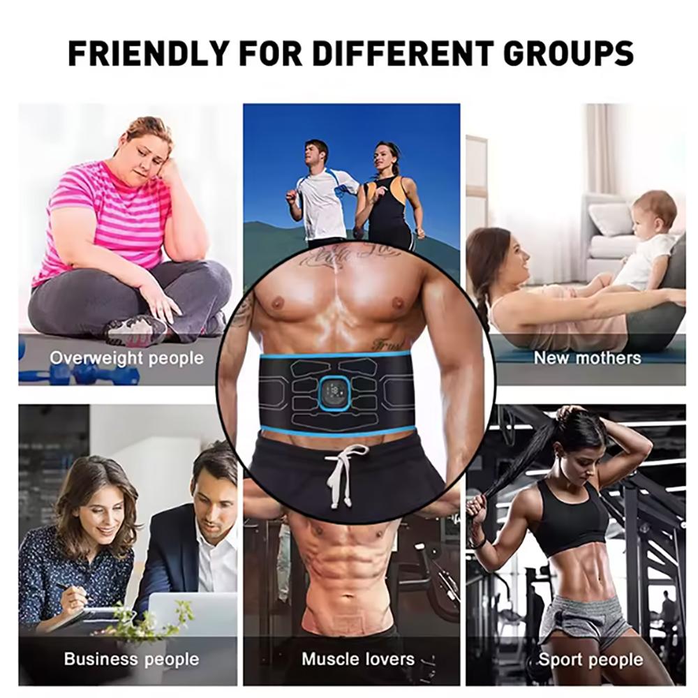 Умный тонизирующий пояс для живота Электрический EMS стимулятор мышц Тонер Фитнес-пояс ABS Талия Тело Похудение Массажер Снижение веса