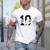 Новая летняя мужская модная футболка с принтом Personality Number 10, мужская футболка, топ