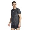 Adidas Ultimate Running Engineered Short Sleeve Black ClimaCool+ T-Shirt, KVL64, Men's, (JC7338)