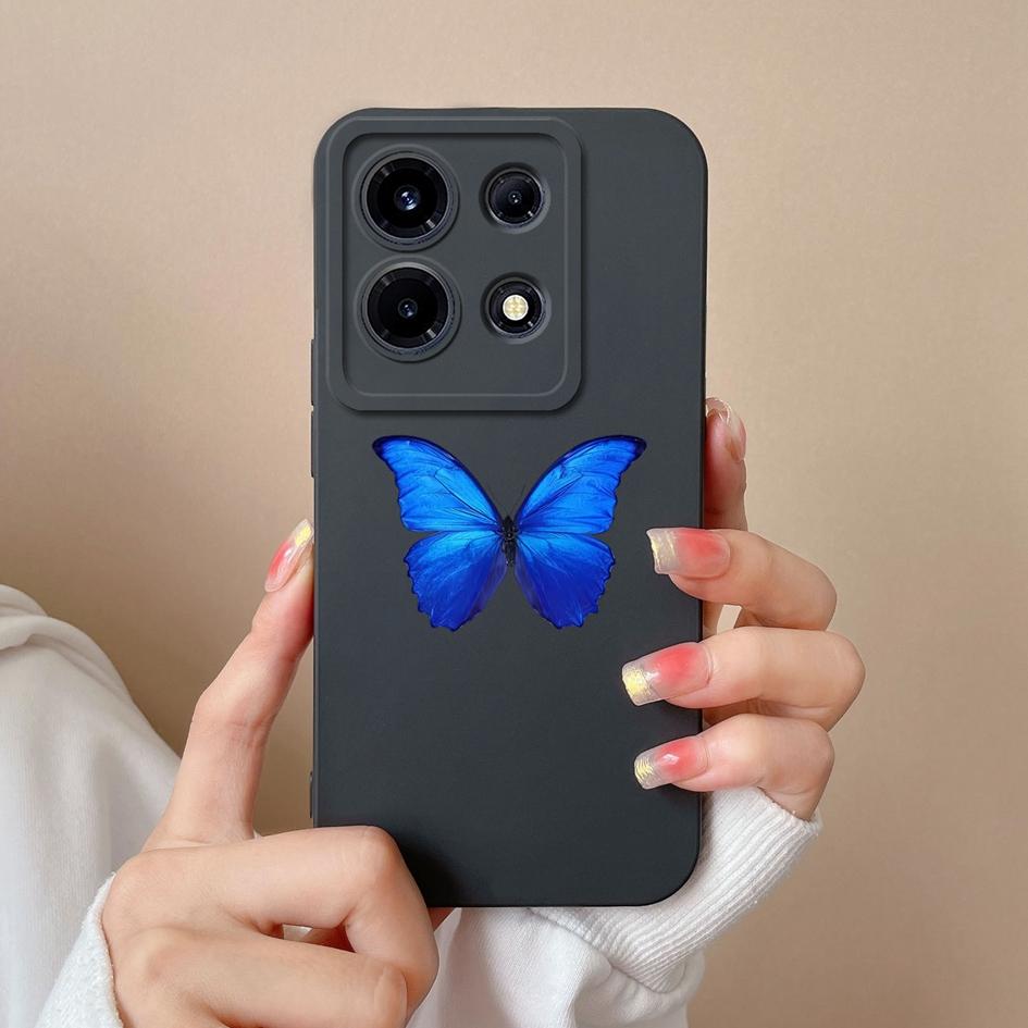 Чехол для Itel S23 Plus A60s A05S Infinix Hot 30 Play 30i Tecno Pova 4 5 Pro, чехол с бабочкой и подсолнухом, матовый квадратный мягкий силиконовый противоударный бампер