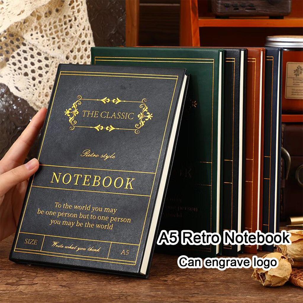 A5 Leather Student Subject Notebook, Diary, Lined Pages, Business Meeting Record Book, Notepad, Travel Log, 120 Sheets 240 Pages