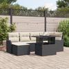 vidaXL 7-Piece Garden Sofa Set with Cushions In Black Poly Rattan, vidaXL 2-Seater Garden Sofa with 3348493