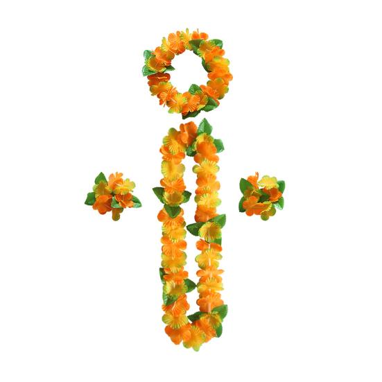 Практичные яркие цвета, дышащие сувениры для вечеринки, праздник, свадьба, пляж, день рождения, украшения, набор леев для пляжа, гавайские браслеты