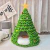 2025 Christmas Tree Cat Nest DIY Material Pack Chunky Yarn Homemade Dog Nest for Autumn Winter Warmth Cat House Pet Supplies