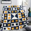 1Pc Simple Geometry Print Flannel Blanket, High quality Comfortable for All Seasons, Home Decor, Warmth and Comfort, Perfect for Christmas Gifts W23