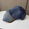 New washed and old retro denim splicing small edge octagonal hat literary and leisure painter hat trendy man