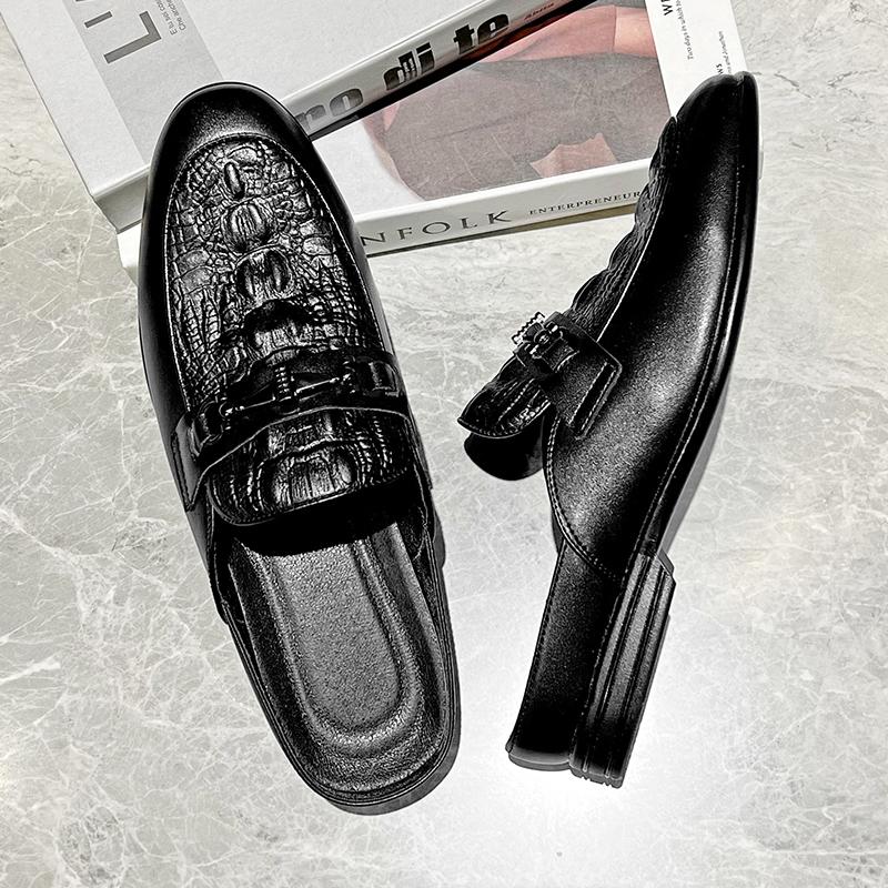 Дизайнерские мужские повседневные туфли модного бренда, высококачественные роскошные шлепанцы из натуральной кожи, модные летние полуботинки 2025 для мужчин, мокасины