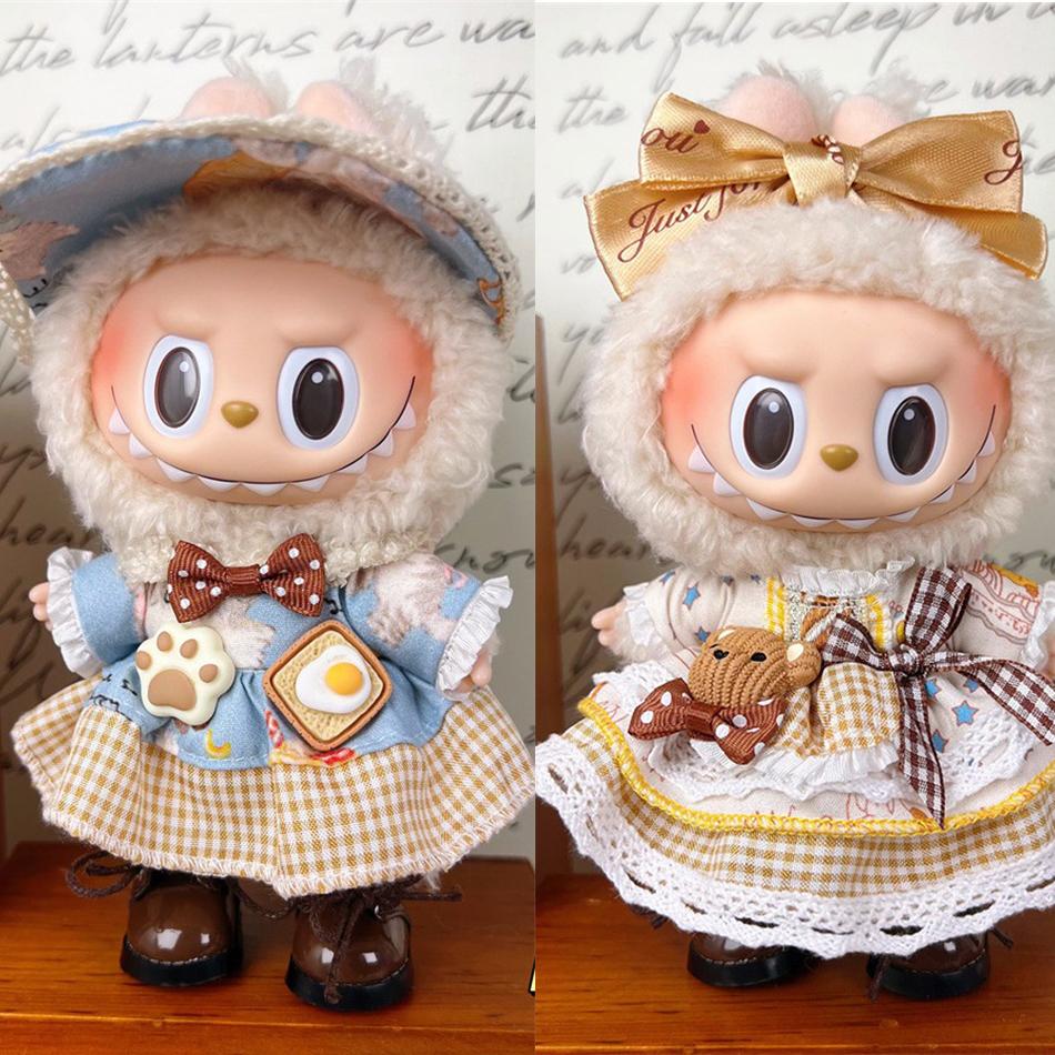 (Только одежда) Аксессуары для одежды Labubu Шляпа V1 V2 V3 Аксессуары для плюшевой куклы Labubu Комплект сменной одежды Сладкие аксессуары