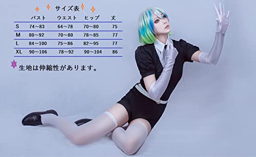 [Хосаку Ко., Лтд.] Костюм-комплект для косплея персонажа аниме 'Jewel Character' с перчатками, ремнем, галстуком и шортами-платьем для Хэллоуина, Рождества и мероприятий (