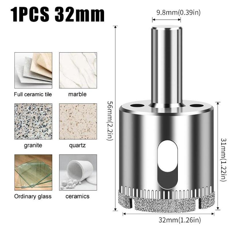 Алмазный перфоратор Интегрированное стальное сверло для стекла Плитка Стена Мрамор Перфоратор Гальваническое сверло Открывалка для стеклянных отверстий