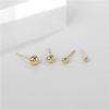 Sterling Silver S925 Round Bead Earrings for Women, Fashionable Mini and Simple Design, Basic Silver Bean Style.