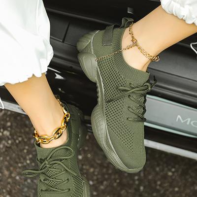 Модная обувь для женщин, кроссовки на платформе, сетчатые, на плоской подошве, удобные, повседневные, прогулочные, дышащие, модные, для бега, для спорта, вулканизированные туфли