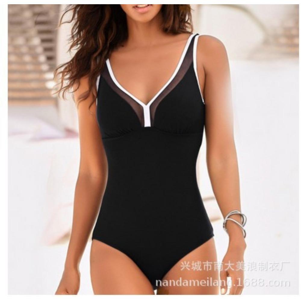 Европейский и американский сексуальный бикини однотонный сетчатый купальник для живота