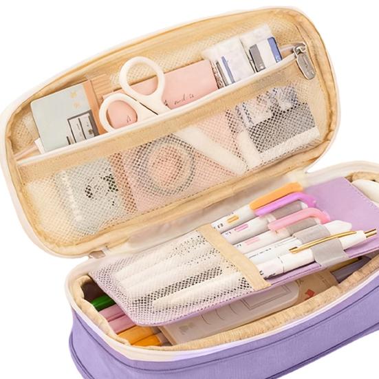 Пенал большой вместимости, портативный, для офисных принадлежностей, школьных принадлежностей, канцелярских товаров, косметичка, многофункциональный органайзер для хранения, на молнии