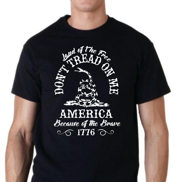 Don't Tread On Me, Land of the Free America, We the People 1776 T Shirt Tee