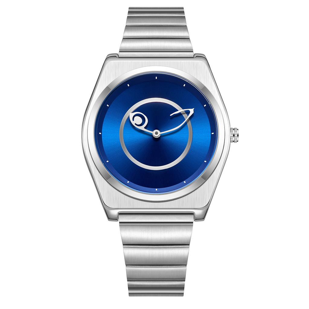 Men's Quartz Watch, God's Eye Logo Stainless Steel Strap, Unique Trendy Hip-Hop Niche Design, Water-Resistant, Luminous, Fashion