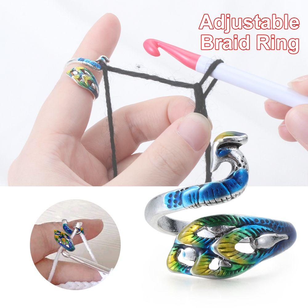 Finger Wear Thimble Knitting Tools Knitting Loop Yarn Guides Sewing Accessories Crochet Ring