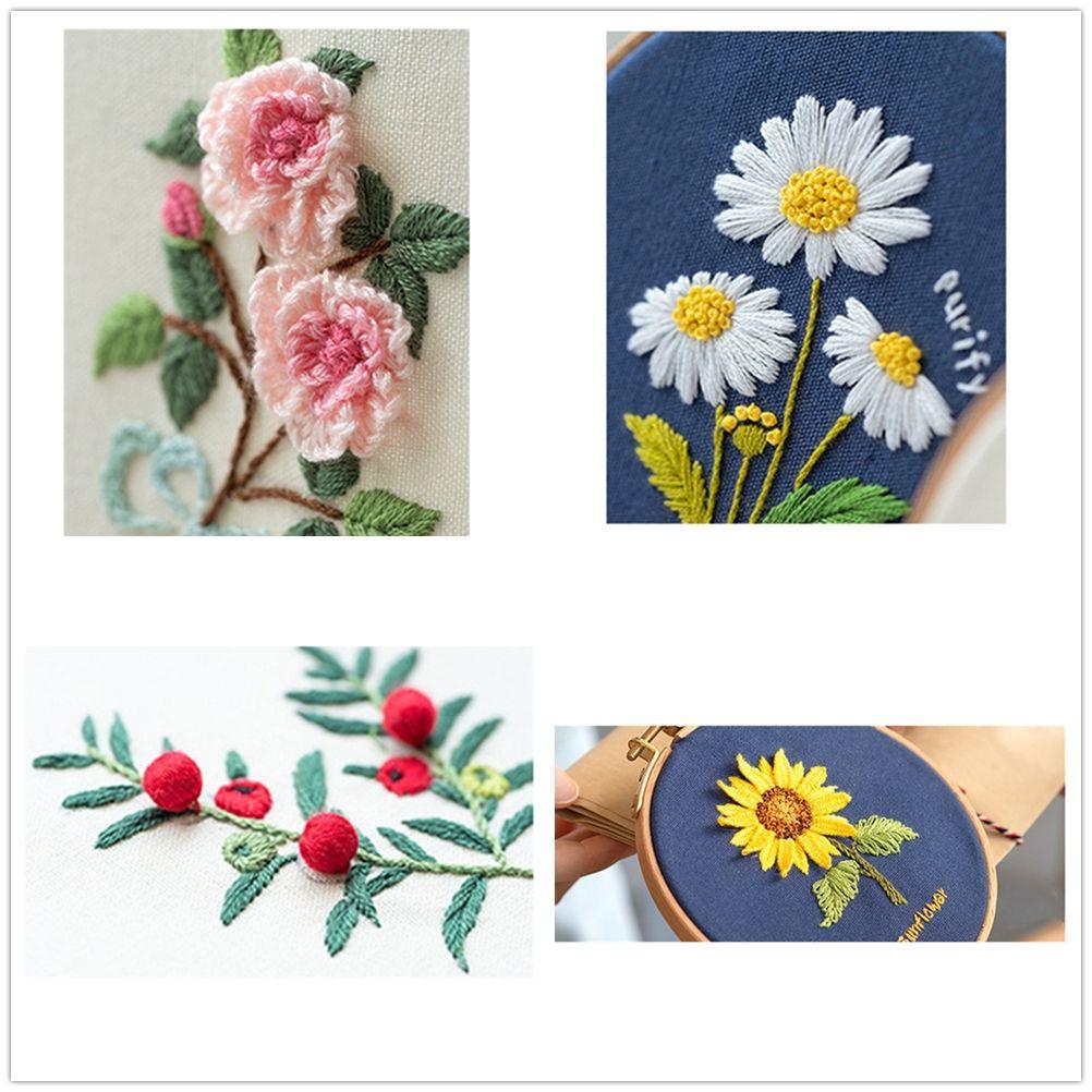 Handmade Beginner Flower Bouquet Series Needle Thread Cross Stitch Needle Punch Embroidery Kit