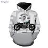 Мужской свитшот с винтажным принтом мотоцикла, уличная мода, графические худи, комфортный карман, длинный рукав, худи оверсайз, одежда