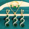 Zircon High End Ring Earring Set Copper Micro-inlaid Zircon Necklace Set
