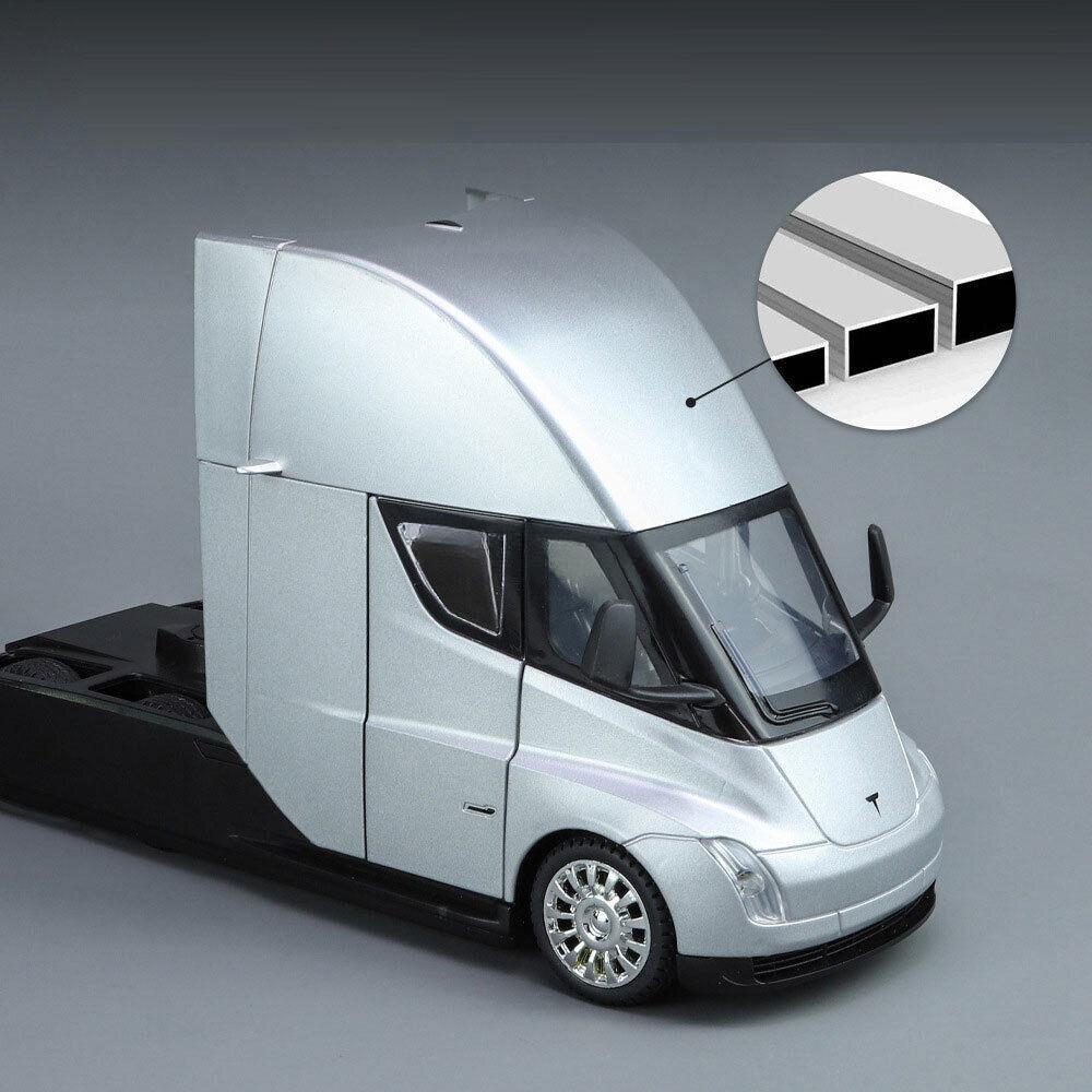 1/32 Tesla Trailer Литая модель игрушечного автомобиля для детей, коллекция для мальчиков