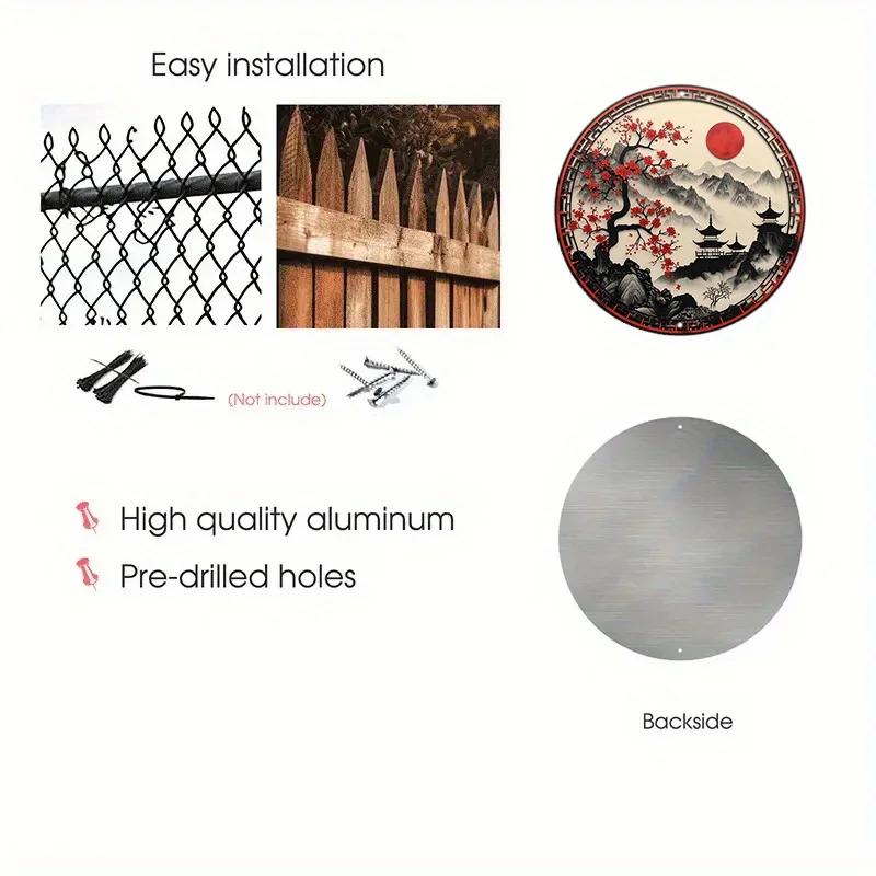 Elegant 8x8"" Cherry Blossom Aluminum Sign - Perfect Gift for Father's Day, Stylish Faux Laser Cut Home Decor