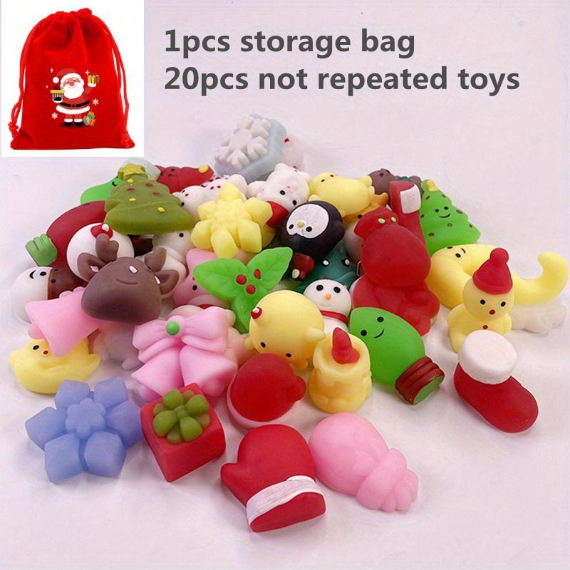20Pcs Christmas Mochi Squishies Toys Santa Claus Snowman Squeeze Stress Relief Toysfor Kids Christmas Gift Classroom Rewards