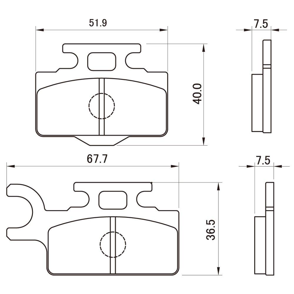 Тормозная колодка мотоцикла Daytona красная (Полуметаллическая накладка) КСР-110(03-13) КХ65(00-21) и т.д. Передняя часть 79861 Номер резьбы:76