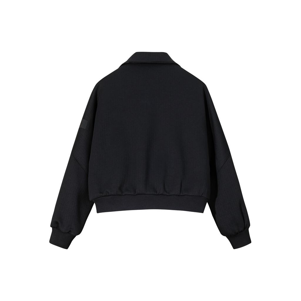 Anta Иконический топ с воротником-стойкой и молнией до середины, женская куртка, элегантный-черный 162618745-2