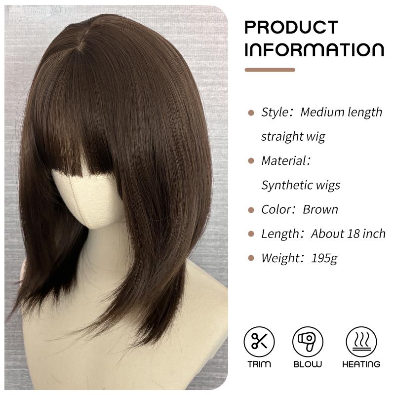 Коричневые вьющиеся парики с воздушной челкой 18 дюймов синтетические термостойкие волосы с глубокими волнами милые и натуральные вечеринки или селфи корейская мода