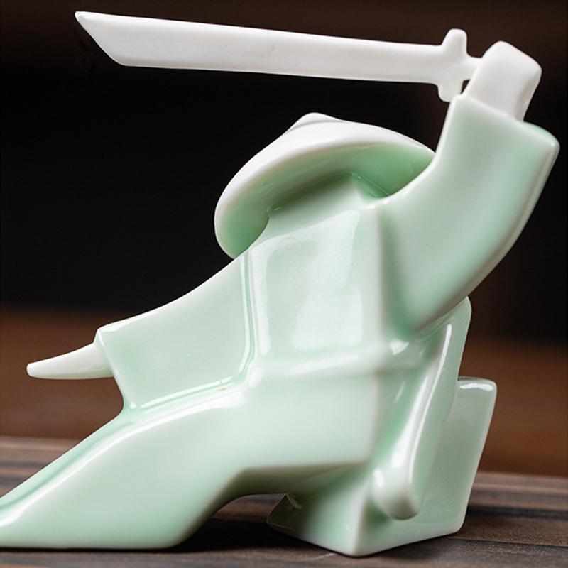 1 шт. Фарфоровая забавная ароматическая палочка для чая, аксессуар для домашних животных, самурай, керамический держатель для благовоний, набор для домашнего декора