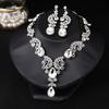 1 комплект ювелирных изделий, ожерелье, серьги, роскошные стразы, изысканное сверкающее ожерелье с подвеской в ​​тон, длинные висячие серьги на шею невесты