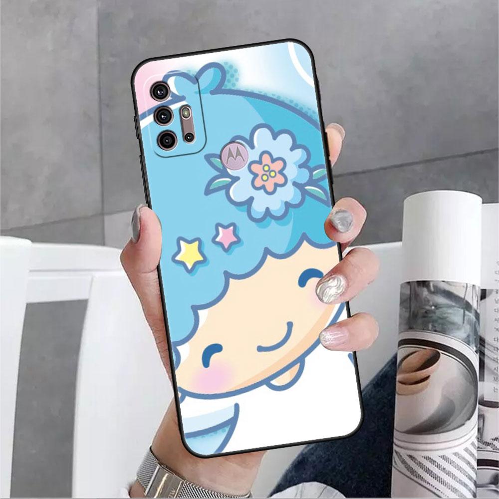 Милый чехол LittleTwinStars для Motorola G30 G60 Edge 20 G9 G22 G8 Power G31 G500 G50 30 Pro, черные мягкие чехлы для телефона