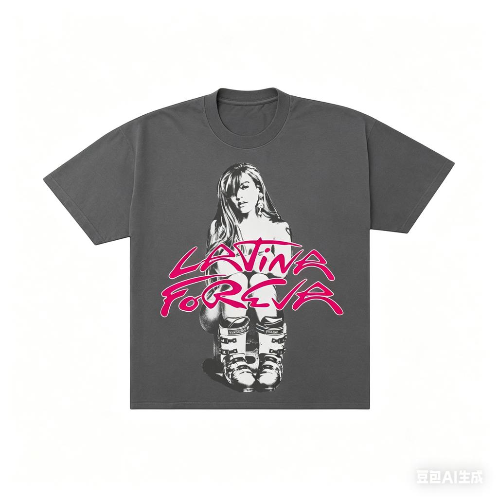 Karol G LATINA FOREVA Лыжная футболка UNISEX и Женская Летняя Хлопковая Одежда Повседневная Мода Круглый Вырез Короткий Рукав Топ Уличная Мода