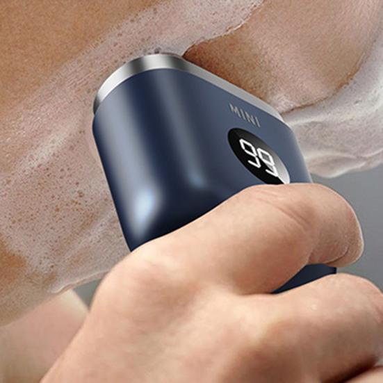 Мини-электробритва с цифровым дисплеем, USB-перезаряжаемая, водонепроницаемая, с двумя головками, портативная, для путешествий, бритва для мужчин, триммер для бороды, инструмент для удаления волос