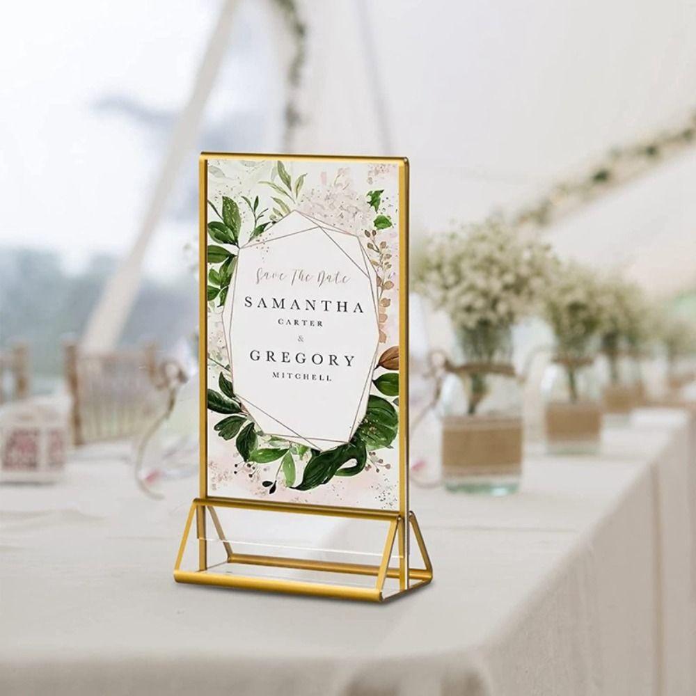 DIY Label Holder Transparent Menu Card Rack Table Cards Picture Frame  Anniversary Celebration