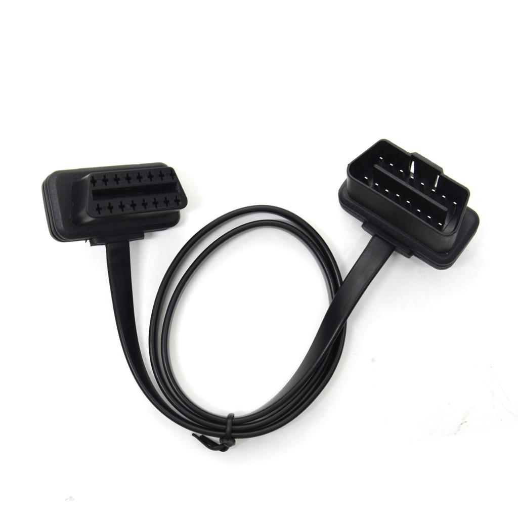 100cm 60cm Flat Thin As Noodle OBD2 OBDII OBD 16Pin ELM327 Male To Female Elbow Extension Cable Diagnostic Scanner Connector