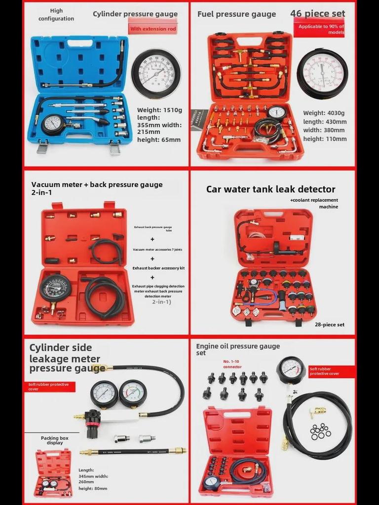 Nolidun Car Fuel Pressure Gauge - Auto Repair & Maintenance Tool