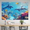 1 piece underwater mural of dolphins polyester fabric suitable for living room bedroom and photography background