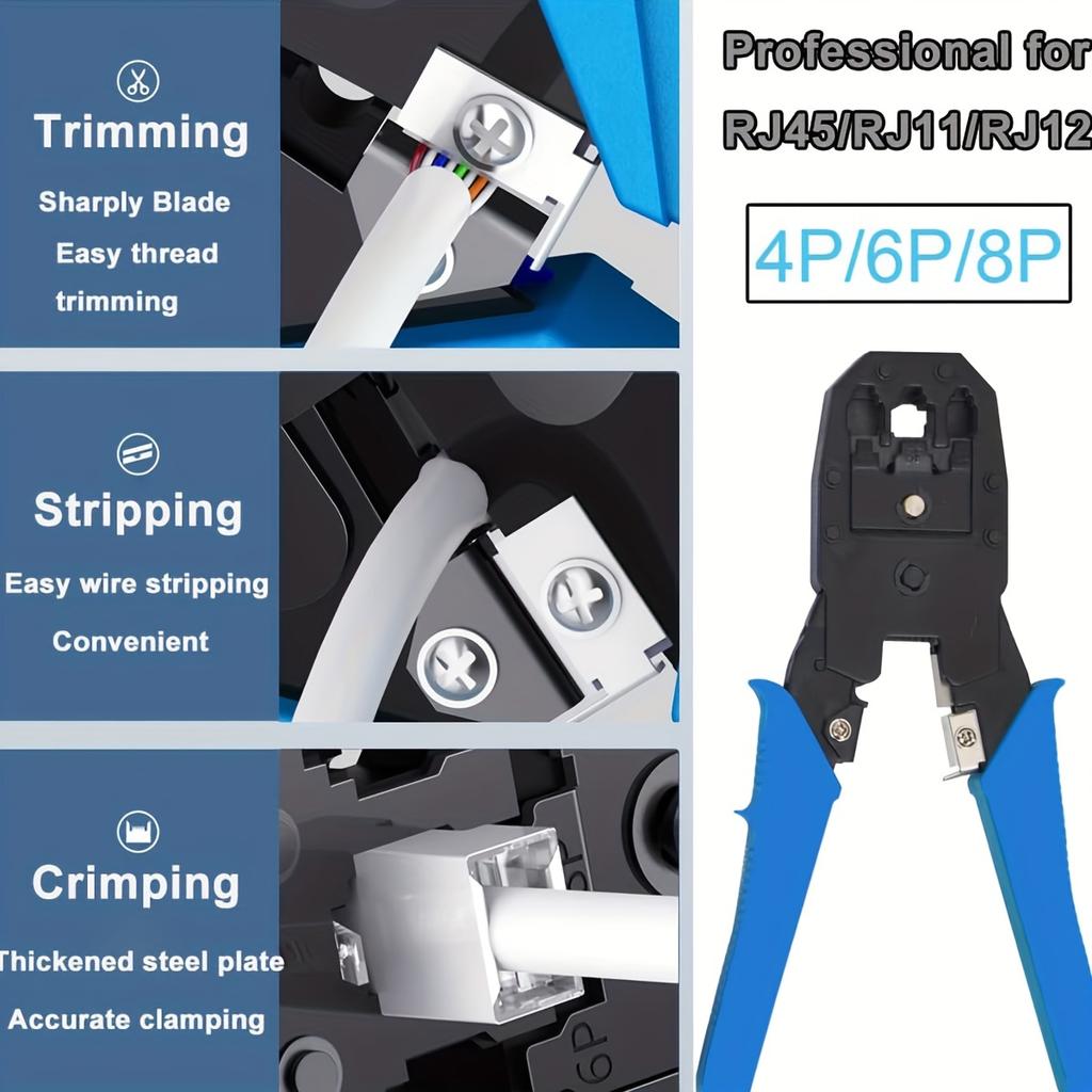 Сетевой обжимной инструмент - Клещи для обжима разъемов, для сетевых и телефонных кабелей, ручные инструменты для обжима Ethernet, тестер сетевого кабеля