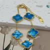 15mm High Version Of Five Flowers Lucky Four-Leaf Clover Bracelet 18k No Colour Loss Double-Sided Shell Bracelet