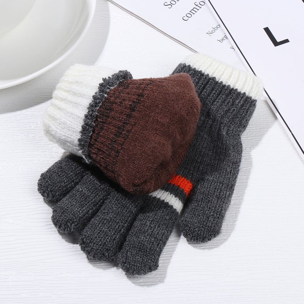Outdoor Keep Warm Warm Thick Soft Boys Girls Kids Gloves Full Finger Knitted Gloves Mittens