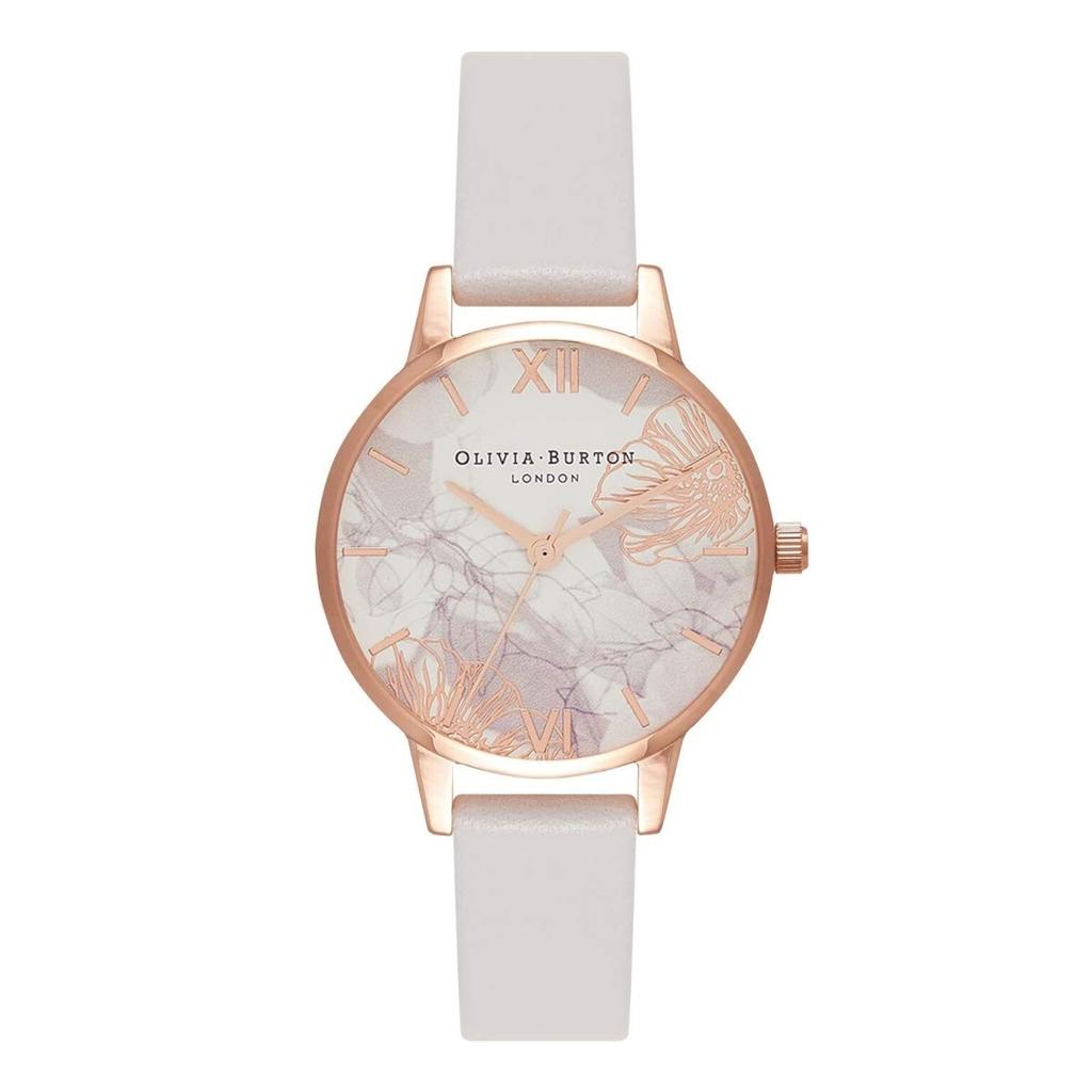 Authorized Distributor Burton Watch Ladies OB16VM12 Abstract Floral Blush Rose Gold [OLIVIA BURTON]Olivia &