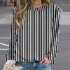 Striped Women's Long Sleeved Autumn Minimalist Line Top Design Sense Spring Autumn Loose Casual