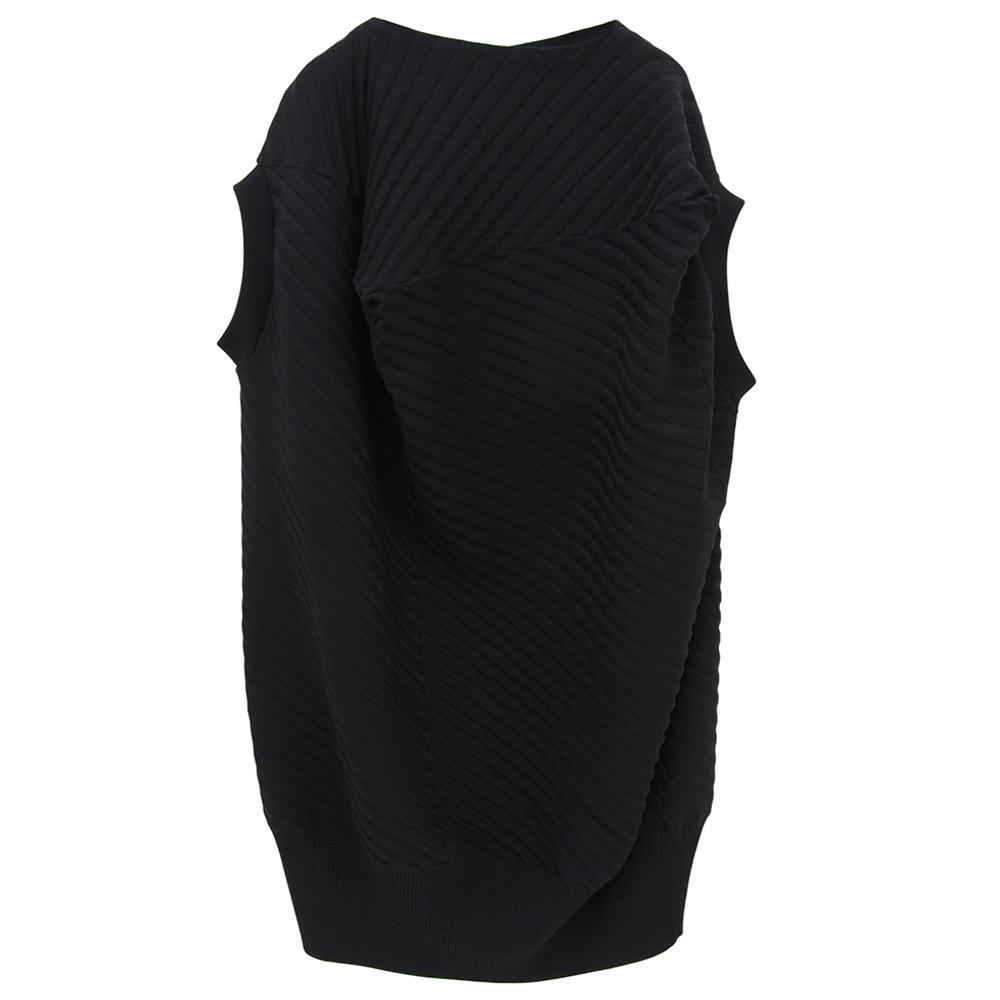 ISSEY MIYAKE Women's 3D Transformed Sleeveless Dress, Black, Size 2, IM31KH787 dress 2 blackUsed