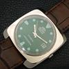 USED JAPAN VINTAGE ORIENT AUTOMATIC 46941 MENS GREEN COLOR DIAL WATCH A702213-5 R123-a702213