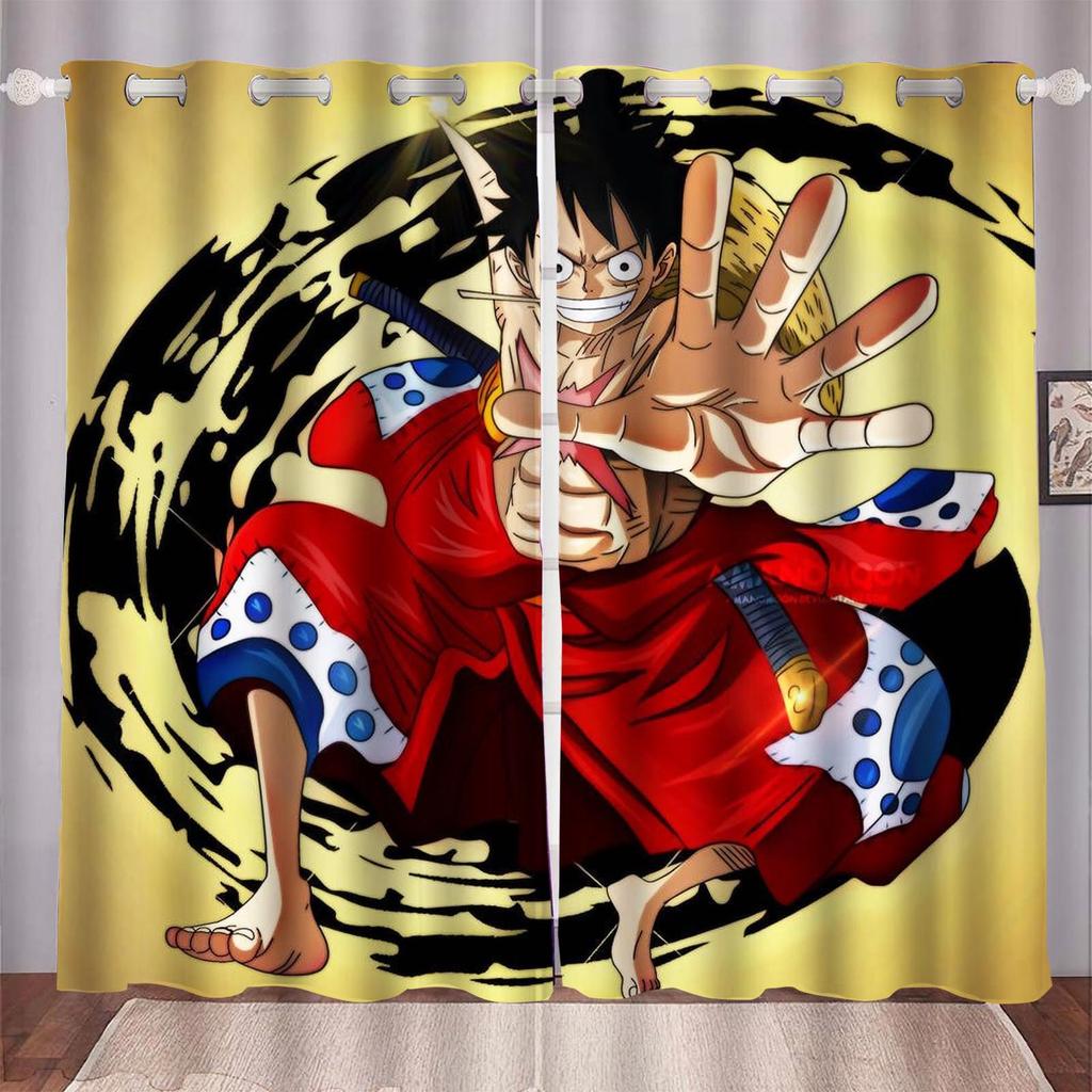 Резиденция Манки Д. Луффи Мультяшная Занавеска One Piece Милый Принт Светофильтрующие Оконные Шторы Гостиная Спальня Защита от Жара и Солнца