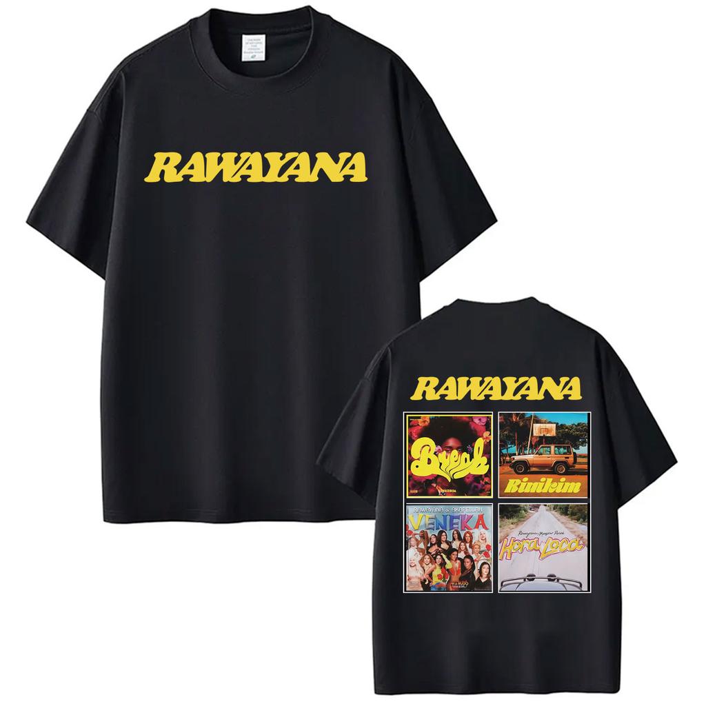 Rawayana Donde Es El After Album Merch Tshirt Unisex Women High Street Fashion Hip Hop Tshirts Casual Pure Cotton Loose T Shirt