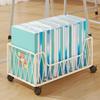 Rolling Utility Cart Movable Bookcase with Wheels Practical File Organizer Book Storage Bin for