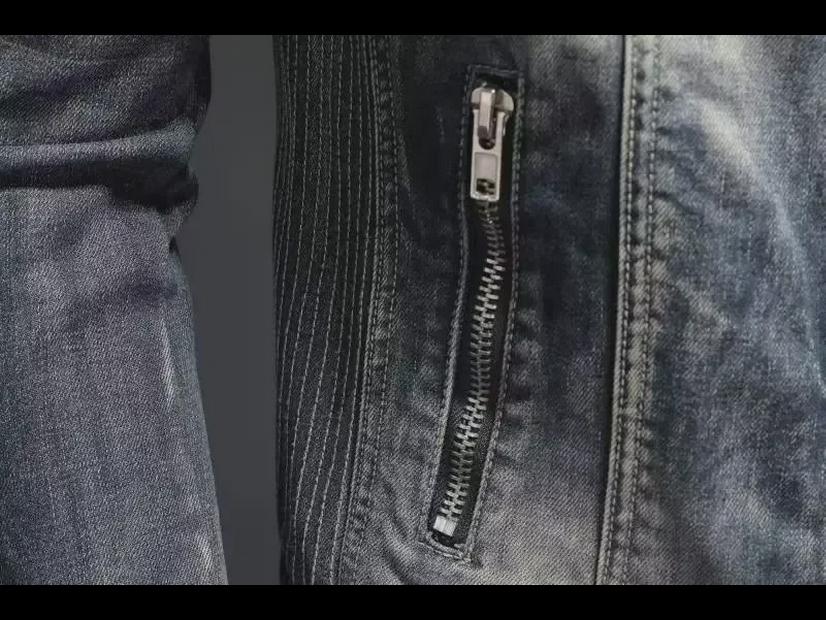 Джинсовая куртка в европейском ретро-стиле Slim Fit для мотоциклистов - мужская повседневная куртка с лацканами, модный стиль